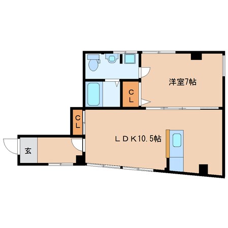 近鉄郡山駅 徒歩8分 2階の物件間取画像